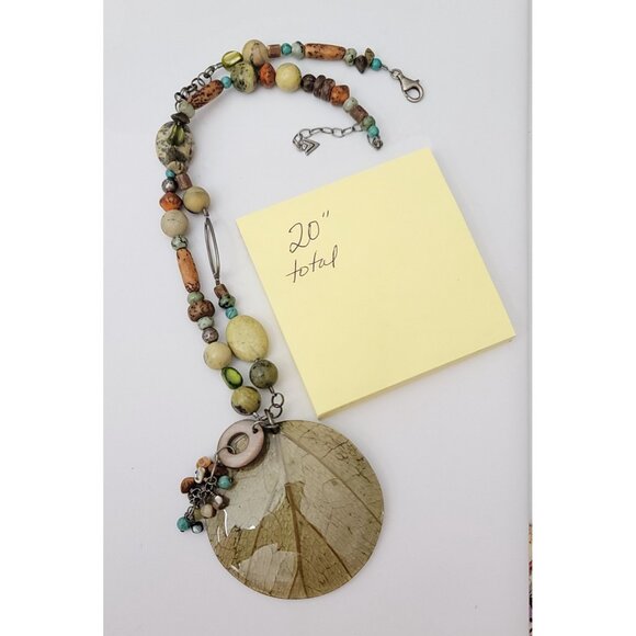 Silpada Sterling Silver, Turquoise, Quartz, Large Round Pendant Necklace - Picture 6 of 7